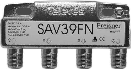 Televes Verteiler 3-fach 7dB, 5-2400Mhz SAV 39 FN
