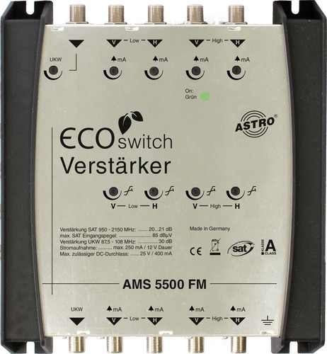 Astro Strobel SAT-ZF Verstärker ferngespeist,4 Eing. AMS 5500 FM