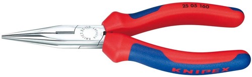 Knipex-Werk Flachrundzange mit Schneide, 160mm 25 05 160 SB