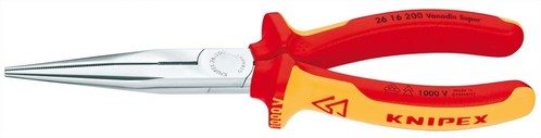 Knipex-Werk Flachrundzange mit Schneide, 200mm 26 16 200 SB