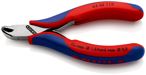 Knipex-Werk Elektronik-Vornschneider spiegelpoliert,115mm 64 42 115 SB