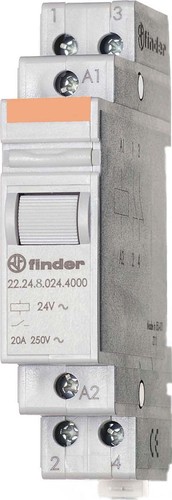 Finder Installationsrelais 2Ö, 20A, 12VAC 22.24.8.012.4000