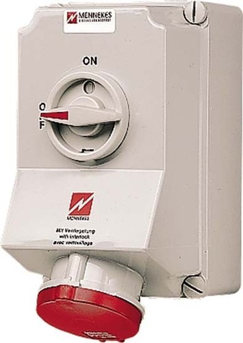Mennekes Wanddose DUO 63A,4p,6h,400V,IP44 5956AB