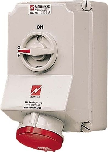 Mennekes Wanddose DUO 63A,5p,6h,400V,IP44 5959A