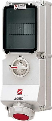 Mennekes Wanddose DUO 63A,5p,6h,400V,IP67 5643A
