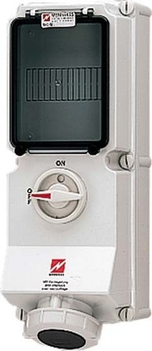 Mennekes Wanddose DUO 63A,4p,7h,500V,IP67 5641A