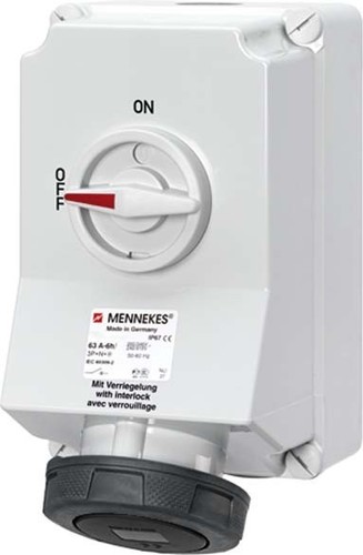 Mennekes Wanddose DUO 63A,5p,7h,500V,IP67 5759A
