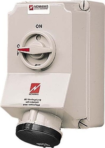 Mennekes Wanddose DUO 63A,4p,7h,500V,IP44 5957A