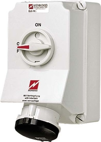 Mennekes Wanddose DUO 63A,5p,5h,600-690V 6262A