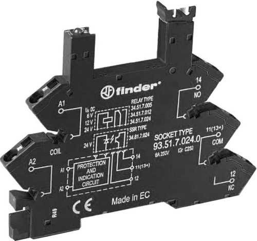 Finder Zugfederklemmen-Fassung 34.51 od. 34.81 93.51.0.024.0