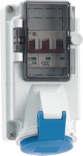 Bals Elektrotech. Wandsteckdose abgesichert 16A 3p 230V 6h IP44 1504