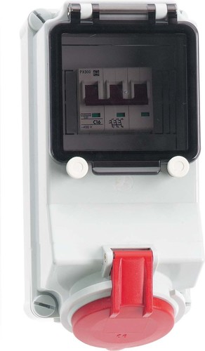 Bals Elektrotech. Wandsteckdose abgesichert 16A 5p 400V 6h IP44 1595