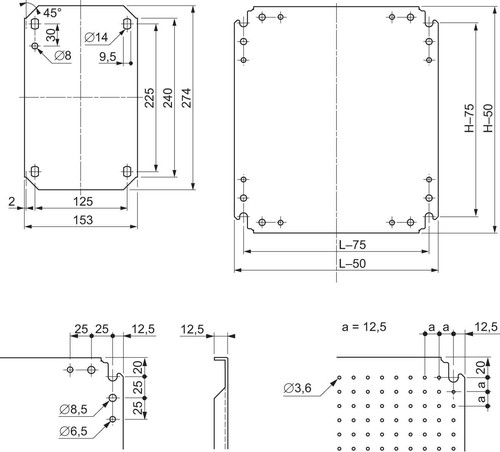 Schneider Electric Montageplatte Mikroperf. 950x750 NSYMF108