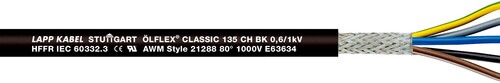 Lapp Kabel&Leitung ÖLFLEX CLASSIC 135 CH BK 0,6/1 kV 3G6 1123487/500 Lapp Kabel&Leitung ÖLFLEX CLASSIC 135 CH BK 0,6/1 kV 3G6 1123487/500