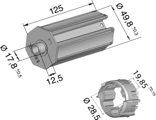 Somfy Walzenkapsel Set für Kurzantriebe 9014685