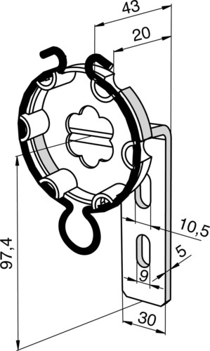 Somfy Antriebslager 20mm gekröpft 9763606