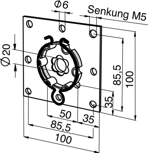 Somfy Antriebslager LT 100x100mm vzkt. 9763608