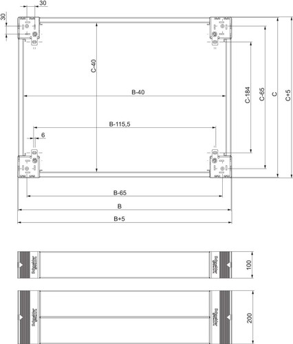 Schneider Electric Sockel 200mm Fronteinbausatz NSYSPF8200