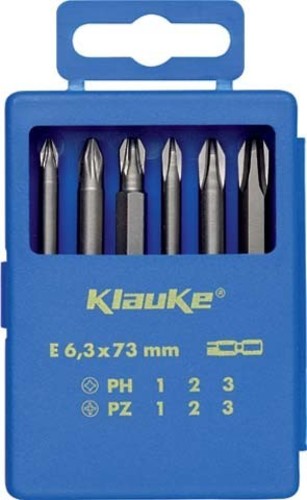Klauke Bit-Sortiment 6-tlg,PH,PZ, 73mm KL331