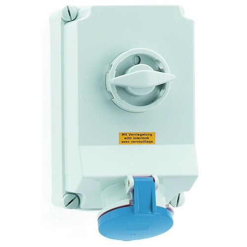 Bals Elektrotech. Wandsteckdose abschaltbar verriegelt 63A 3p 2 16956 Bals Elektrotech. Wandsteckdose abschaltbar verriegelt 63A 3p 2 16956