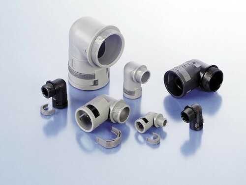 ABB Stotz-Kontakt Schlauchverschraubung 90 Grad Winkel SVWD-M508GT