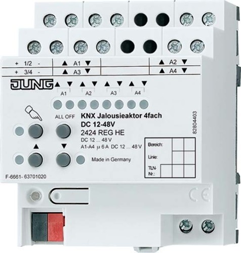 Jung KNX Jalousieaktor 4-fach DC 12-48V 2424 REGHE