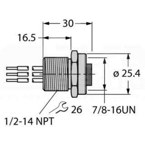 Turck Einbauflansch RKFV49-0.3M#6602475
