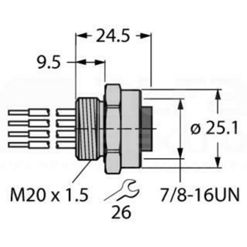 Turck Einbauflansch RKFV49-0.3M#6603584