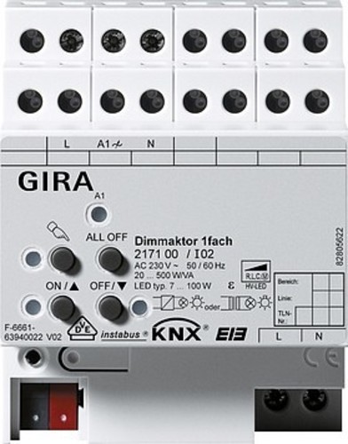 Gira Universal-Dimmaktor 1-fach 500W KNX/EIB REG 217100