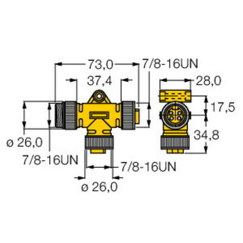 Turck Zweifachverteiler RKM40-RKM40-L-RSM40