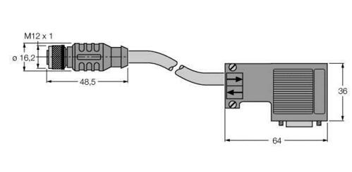 Turck PROFIBUS-Leitung PUR RKSW-D9T451-20M