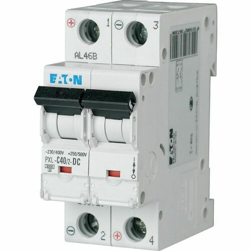 Eaton Leitungsschutzschalter 40A,2p,Steckkl.C, DC PXL-C40/2-DC Eaton Leitungsschutzschalter 40A,2p,Steckkl.C, DC PXL-C40/2-DC