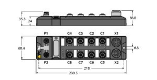 Turck Feldbus-I/O-Modul kompakt TBDP-L2-16DOP