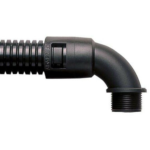 ABB Stotz S&J T&B Verschraubung mit 90° Bogen schwarz PA AL42/M40/C90/BL