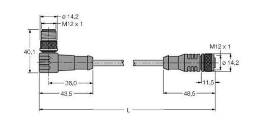 Turck PROFIBUS-Leitung Verbindungsleitung WSSW-RKSW451-1M