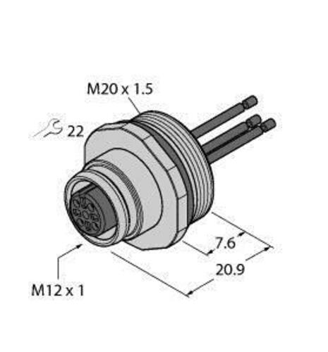 Turck Flanschkupplung EC-FK5-0.5/20