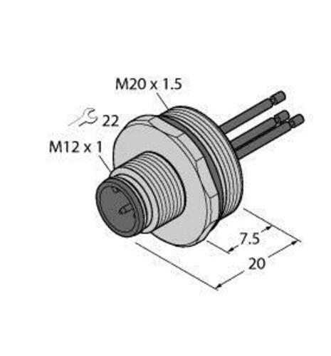 Turck Flanschstecker EC-FS4-0.5/20 Turck Flanschstecker EC-FS4-0.5/20