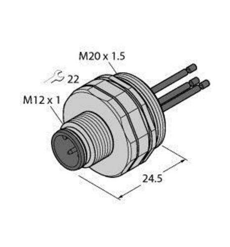 Turck Flanschstecker EC-FSDE4-0.5/20
