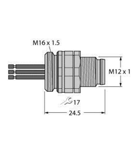 Turck Flanschstecker EC-FSDW4.54-0.5/16
