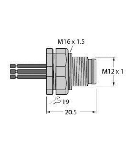 Turck Einbauflansch EC-FSFDW4.54-0.5/16