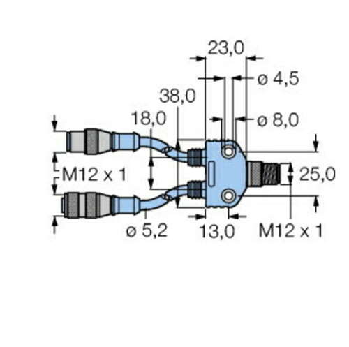 Turck Zweifachverteiler VB2-FSW/R #U3-00770