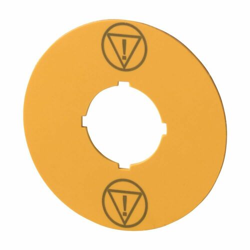 Eaton Schild, NOT-AUS, gelb D=60 mm,Symbol IE M22-XBK-ESS
