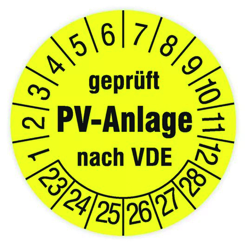 Cimco Werkzeuge Prüfplakette PV-Anlage gelb. Heft 108 Etik. 182701 Cimco Werkzeuge Prüfplakette PV-Anlage gelb. Heft 108 Etik. 182701