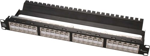 Telegärtner Durchführungspanel schwarz 48x AMJ-Kuppl. Cat6 100007040
