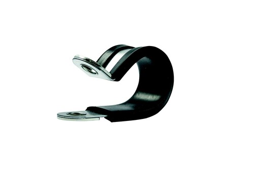 Fränkische Rohrschelle silber, mit Lasche CPSZ-12M6B-EP