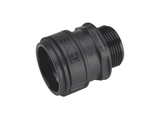 Fränkische Kunststoffverschraubung schwarz E-Lock 20