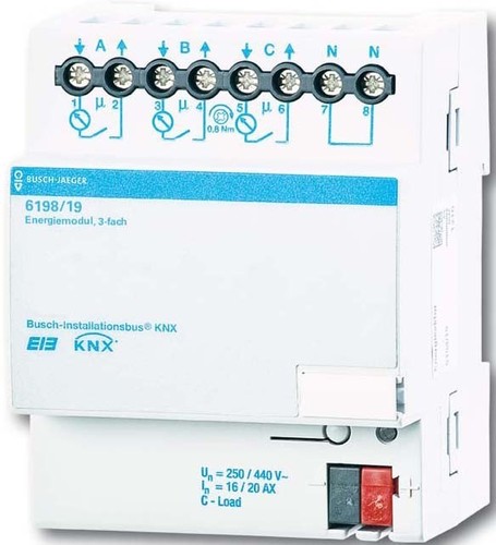 Busch-Jaeger Energiemodul REG, 3-fach ch 6198/19