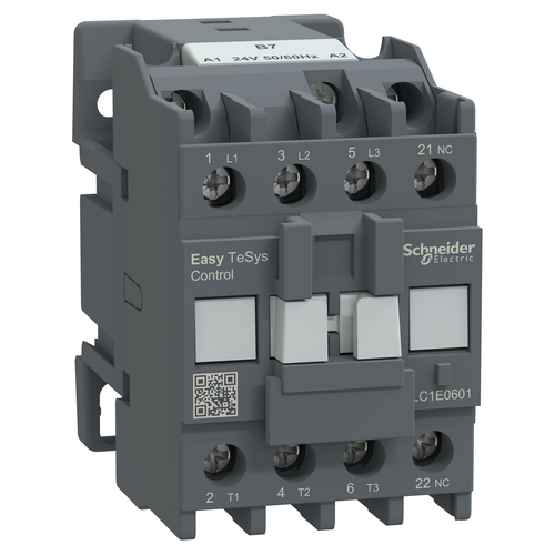 Schneider Electric Leistungsschütz Easy TeSys 3P 6A 24VAC 50/60Hz LC1E0601B7 Schneider Electric Leistungsschütz Easy TeSys 3P 6A 24VAC 50/60Hz LC1E0601B7