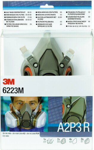 3M Deutschland Maskenset Gase Dämpfe A2P3 6223M (VE4)