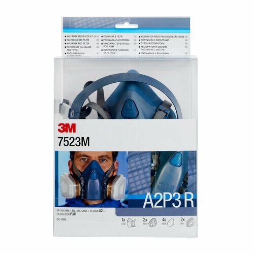 3M Deutschland Halbmasken-Set 7502M, A2P3 Filter 7523M (VE4)